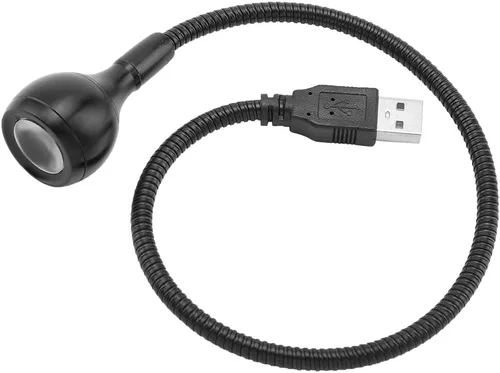Vista 6 de Luz de computadora de cuello de cisne, lámpara de escritorio portátil USB LED de cuello flexible de 1 W, lámparas con puerto de carga USB para 04