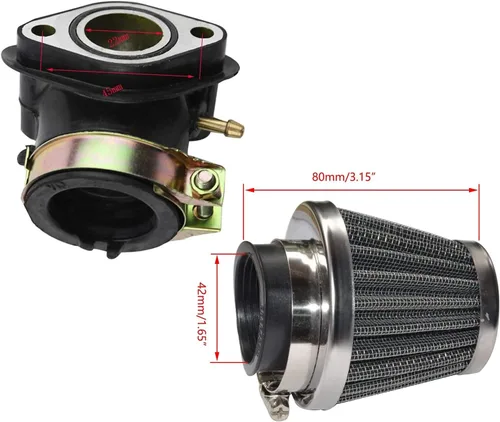 Vista 8 de Carburador GY6 de 150 cc con filtro de aire de repuesto de colector de admisión para motores GY6 de 4 tiempos, estrangulador eléctrico, motocicleta
