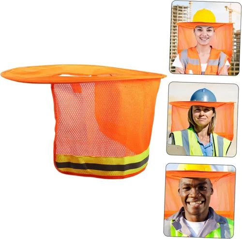 Vista 9 de Mobestech Sombrero duro, cubierta ligera para el cuello para trabajadores de la construcción, protección UV de ala completa, transpirable para uso