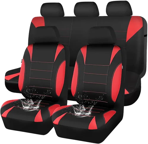 Vista 16 de Car Pass - Fundas impermeables de neopreno para asientos, juego completo negro de ajuste universal, fundas protectoras para interior de auto SUV