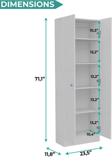 Vista 6 de Tuhome Furniture Belmont - Juego de cocina (2 piezas), color blanco
