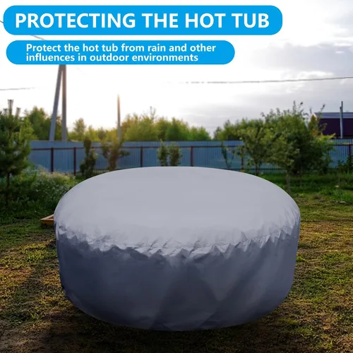 Vista 6 de Adnee Protector redondo de tapa completa para bañera de hidromasaje de 75 x 27.5 pulgadas, cobertura completa, reemplazo de fundas de bañera