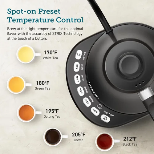 Vista 6 de COSORI Air Fryer Pro LE - Freidora de aire de 5 cuartos de galón, comidas rápidas y fáciles, hasta 450 ℉, silenciosa, 85% y hervidor eléctrico