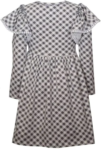Vista 2 de Bonnie Jean Vestido de Acción de Gracias, vestido de calabaza a cuadros para bebés, niños pequeños y niñas pequeñas