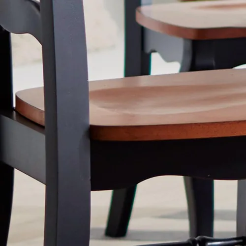 Vista 4 de Homestyles - Juego de 2 sillas de comedor de estilo francés campestre negro