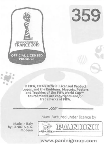 Vista 2 de Calcomanías coleccionables de la Copa Mundial Femenina de Panini FIFA Francia 2019 (solo adhesivo individual) Fútbol #359 Genevieve Ngo Mbeleck