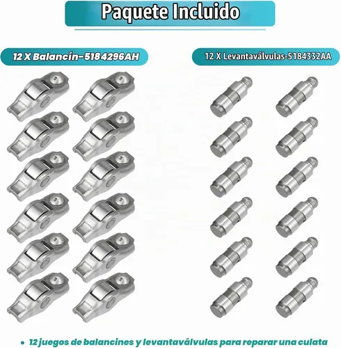 Vista 6 de X AUTOHAUX Kit de brazo basculante y elevador de válvula, 12 piezas