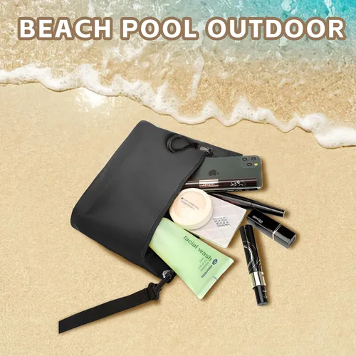 Vista 7 de Bolsa impermeable de 2 litros con cremallera totalmente impermeable, asa y correa ajustable para natación, viajes, playa