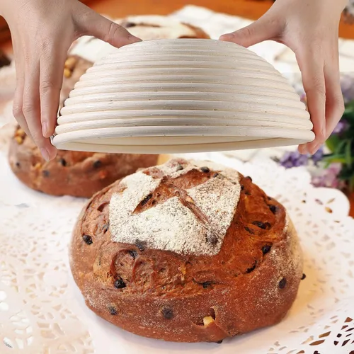 Vista 7 de Wwyybfk Banneton - Cesta para hornear pan, suministros para hornear pan de masa madre de 9 pulgadas