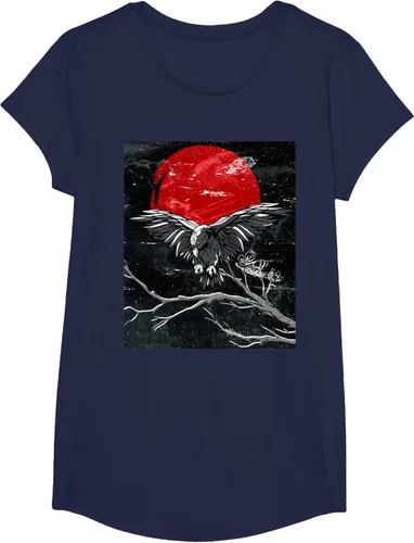 Vista 65 de Red Moon Raven - Camiseta japonesa de cuervo negro, Negro, S