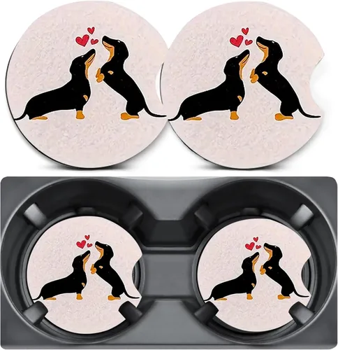 Vista 24 de Paquete de 2 posavasos para automóvil para portavasos, posavasos para portavasos de automóvil Trio Cats, tapete de goma antideslizante