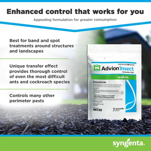 Vista 3 de Advion - Cebo granular para insectos, botella agitadora de 12 libras, cebo granular eficaz para insectos, formulado con 0.22% de Indoxacarb, uso al