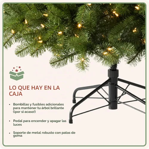 Vista 5 de Treetopia Grand Evergreen Fir - Árbol de Navidad artificial para interiores, preiluminado con luces LED transparentes, ramas con bisagras
