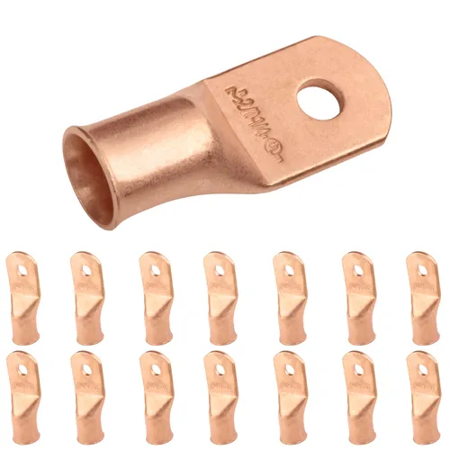 Vista 233 de SELTERM - 5 terminales de anillo resistentes para cable de batería, calibre 1/0 AWG, pernos de 1/2 pulgadas, terminales de calibre 0, ojales