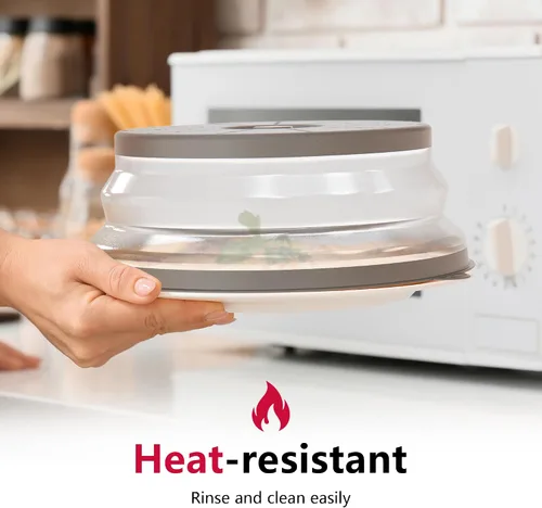 Vista 2 de WVM Tapa para salpicaduras de microondas y esterilla, protector contra salpicaduras plegable con ventilación, tapa de plato y esterilla de cocina