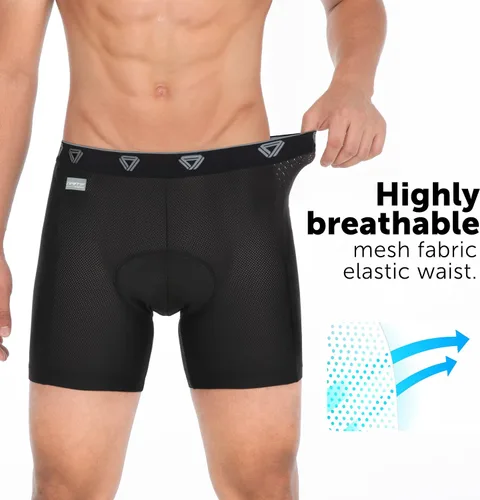 Vista 4 de GW BICYCLES Men's Cycling Underwear Shorts Padded Bike Shorts for Men Shorts with Anti-Slip Leg Grips