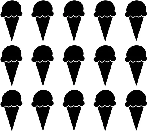 Vista 4 de Juego de 15 calcomanías de vinilo para pared, conos de helado, 6.3 x 3 pulgadas cada uno, diversión para el hogar, dormitorio, sala de estar
