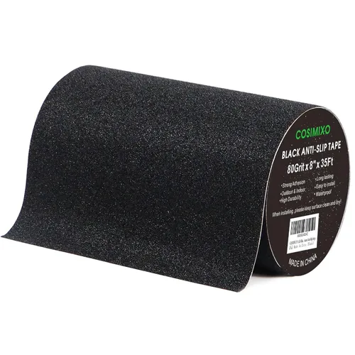 Vista 10 de COSIMIXO Cinta Antideslizante de Trabajo Pesado de 1" x 35 Pies, Mejor Fricción de 80 Grit, Agarre, Abrasiva para Escaleras Exterior/Interior Cinta