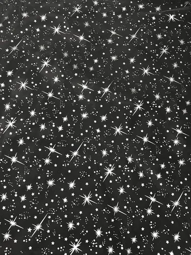 Vista 2 de New Creations Fabric & Foam Inc, 58/60 pulgadas de ancho Starburst plateado sobre tela de organza transparente blanca por The Yard