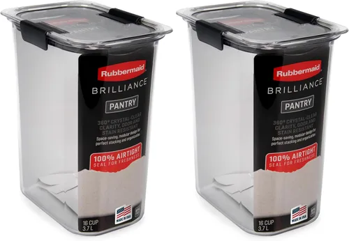Vista 19 de Rubbermaid Brilliance - Recipientes para almacenar alimentos, libres de bisfenol A, con tapas