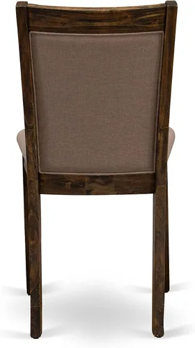 Vista 12 de East West Furniture F2MZ7-748 - Juego de mesa y sillas de cocina de 7 piezas que consta de una mesa redonda de comedor con pedestal y 6 sillas