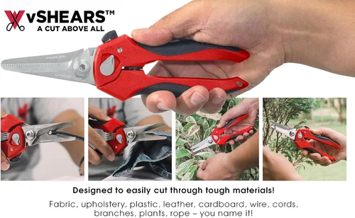 Vista 4 de Vampire Tools vSHEARS - Tijeras de combinación de cuchillas multiusos 4 en 1 de 6.3 pulgadas + tijeras multiusos resistentes de 8 pulgadas