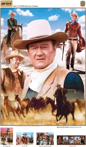 Vista 4 de MasterPieces Rompecabezas de 1000 piezas de John Wayne para adultos, familia o jóvenes, diseño de vaquero de Estados Unidos, 19.25 x 26.75 pulgadas
