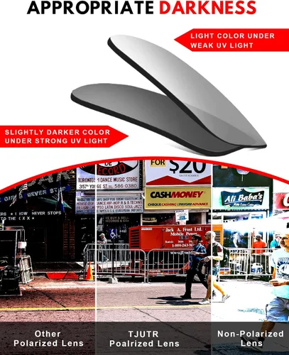 Vista 3 de TJUTR Gafas de sol fotocrómicas de gran tamaño para mujer con lente polarizada para exteriores, protección UV que reducen la fatiga al conducir