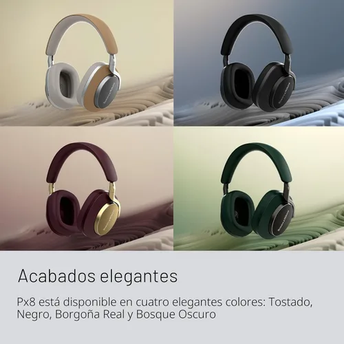 Vista 6 de Bowers & Wilkins Px8 Auriculares Supraaurales Inalámbricos Bluetooth con Cancelación de Ruido, Materiales Lujosos, Batería de 30 Horas, Carga Rápida