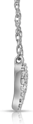 Vista 2 de Collar con colgante de corazón de plata de ley con diamantes (110-14 cttw, color I-J, claridad I2-I3), 18 pulgadas