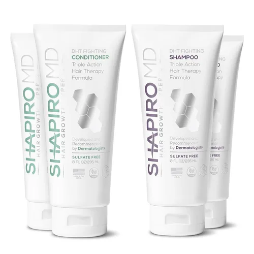 Vista 8 de Shapiro MD Hair Growth Experts Champú y Acondicionador contra la Caída del Cabello, Fórmula Vegana Anti-DHT para Cabello Fino Desarrollado por
