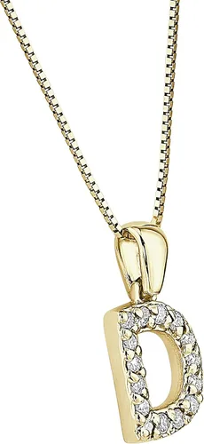 Vista 269 de Collar colgante con letra inicial de diamantes en oro amarillo de 14k (1/10 quilates) 18 pulgadas