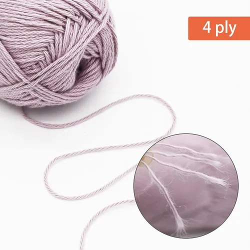 Vista 3 de NICEEC 4 madejas de hilo de algodón suave para bebé, 4 capas, manualidades DIY, peso fingering, hilo para manta para ganchillo y tejido, total 700
