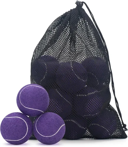 Vista 8 de SUNEZLGO Paquete de 12 pelotas de tenis, pelotas de tenis de entrenamiento de presión avanzadas, pelotas de tenis para perros, tenis grueso