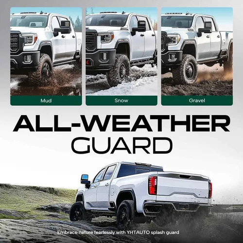 Vista 5 de YHTAUTO Protectores contra salpicaduras para GMC Sierra 1500 (Limited), Sierra 2500/3500 HD, con modelo de rueda trasera única, accesorios