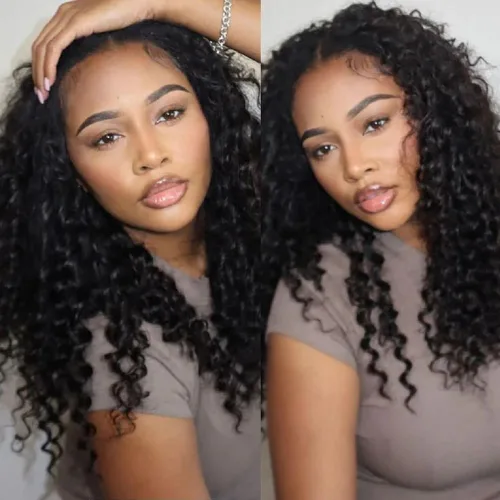 Vista 8 de Manojos de cabello humano ondulado profundo de 12, 14, 16 pulgadas, mechones de cabello humano rizado, tejido de cabello humano 100% sin procesar