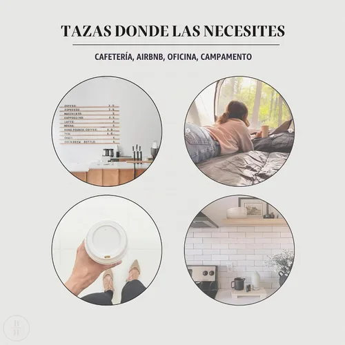 Vista 9 de BrewHouse - Tazas de café desechables con tapas, 12 onzas, tazas de café de papel de lujo con tapas, 25 unidades, color verde
