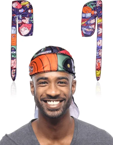 Vista 37 de Art Silky Durag con colas largas y anchas, durags de tela de seda suave satinada para mayor comodidad y compresión