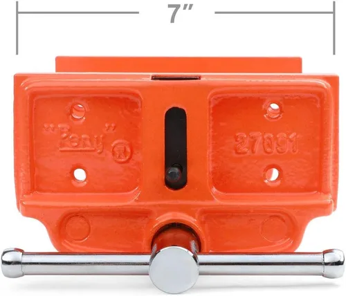 Vista 8 de Pony Jorgensen 27091 Tornillo de banco para carpintero de servicio mediano, naranja, gris, 9 pulgadas por 7 pulgadas