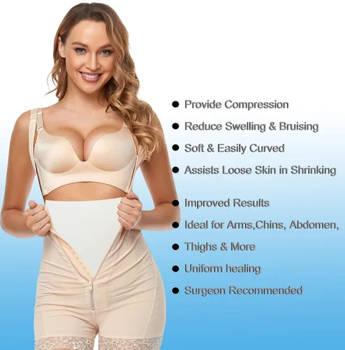 Vista 9 de Paquete de 3 Espumas Lipo - Tabla Abdominal Post Cirugía para Uso con Prendas de Compresión Abdominal Aplanadoras Post Cirugía de Liposucción