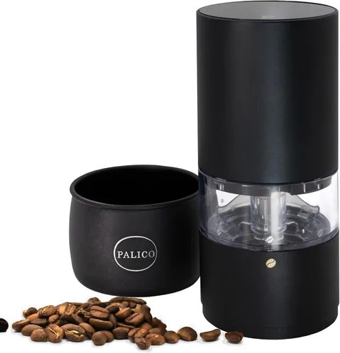 Vista 7 de PALICO GrindTech PREM - Molinillo de café eléctrico recargable portátil, base de carga inalámbrica con tipo C, 20 rebabas cónicas SUS