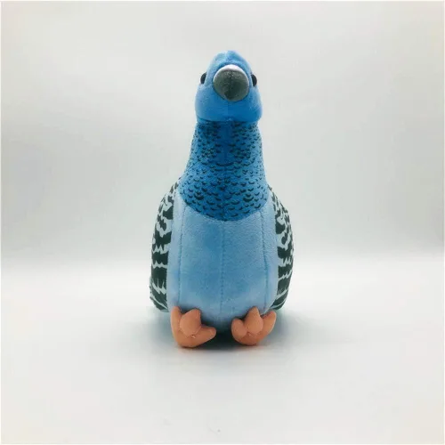 Vista 2 de Juguete de peluche blanco de simulación, paloma de roca de 8 pulgadas, linda paloma como regalo (azul)