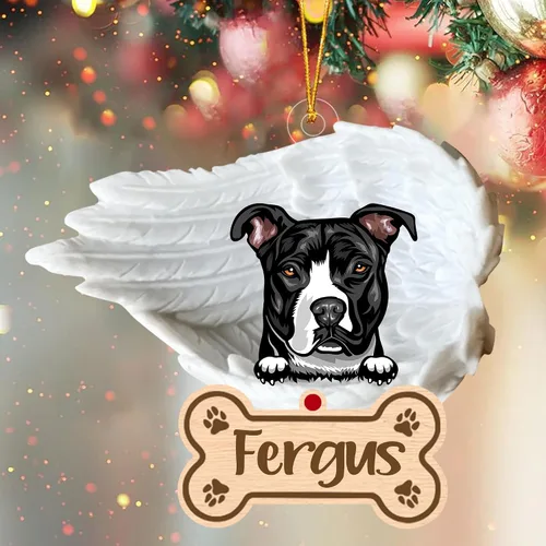 Vista 73 de Adorno de perro afgano de 1 ángel, adorno acrílico 2D personalizado conmemorativo para perros, regalo por pérdida de mascotas, regalo