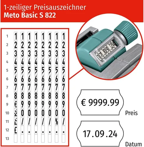 Vista 4 de METO Basic S Price Gun Set Plata/Verde azulado