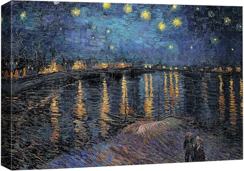 Vista 20 de Van Gogh - Lienzo con diseño giclée de olivos con cielo amarillo y sol, arte de pared de galería, estirado y enmarcado, listo para colgar, 24 x 36