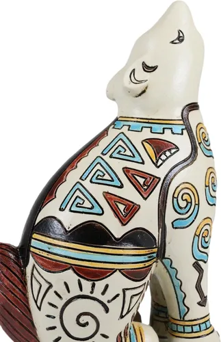 Vista 6 de Ebros Gift Nativo tribal americano azteca hopi estilo indio aullando lobo animal tótem espíritu colección celestial cielo y tierra inspirados