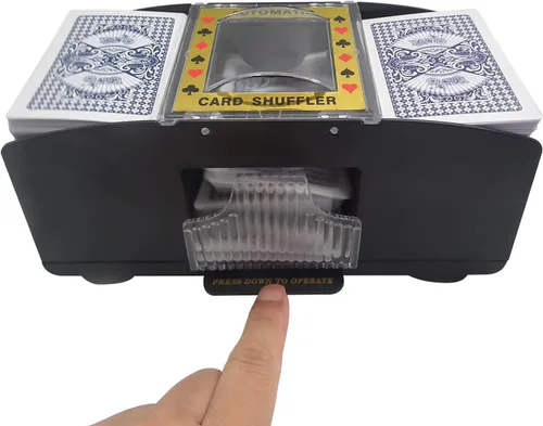 Vista 6 de Barajador Automático de Tarjetas, Máquina Barajadora de Póker Eléctrica Operada con Pilas para 1-2 Barajas, para Cartas de Juego/UNO