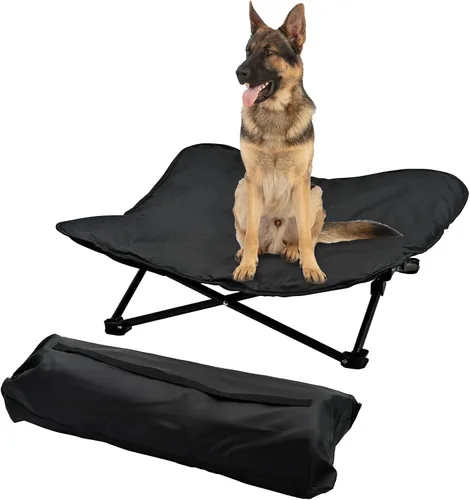 Vista 10 de Cama elevada para perro, catre elevado portátil para mascotas para exteriores e interiores, cama plegable para perro con cómoda bolsa de transporte