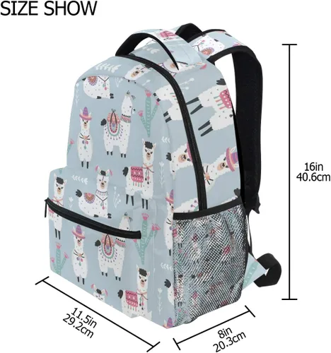Vista 7 de senya Mochila escolar de piña rosa para estudiantes, adolescentes y niñas, Patrón 2, Mochilas Daypack