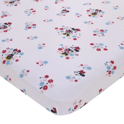 Vista 7 de Disney Mickey Mouse - Sábana bajera ajustable de poliéster para cuna de Mickey Mouse color blanco y negro